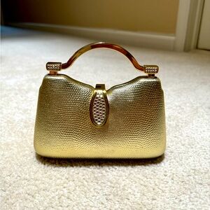 Small gold evening clutch
